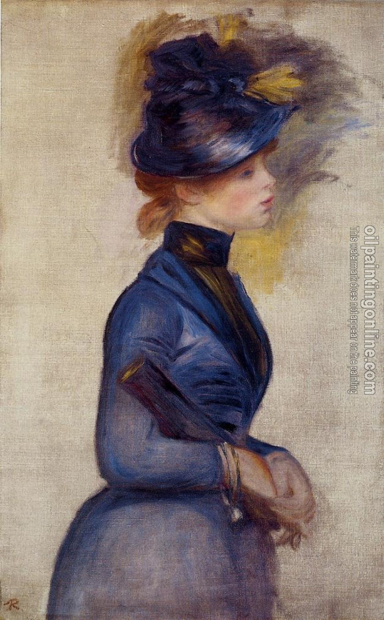 Renoir, Pierre Auguste - Young Woman in Bright Blue at the Conservatory